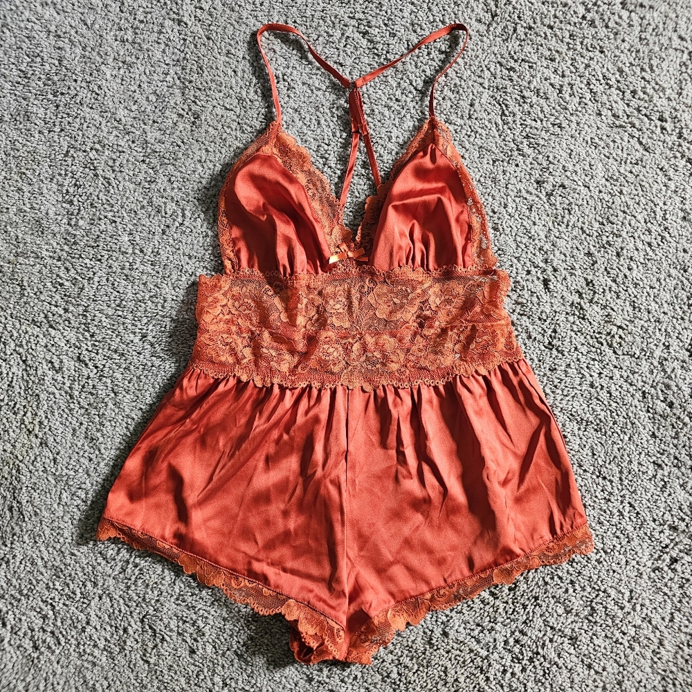 Forever 21 satin lingeire romper sienna small